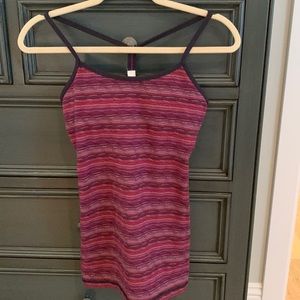 Lululemon Power Y tank navy/maroon stripe